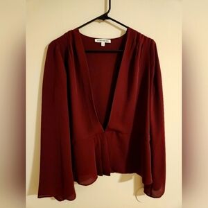 Elizabeth and James Jacket Burgundy Size Small